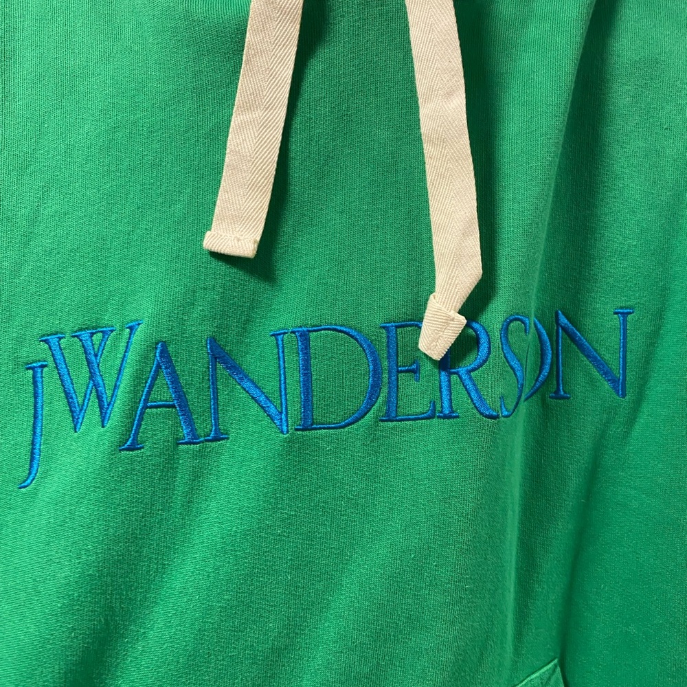 JW Anderson Vibrant Green Hoodie with Cream Accents